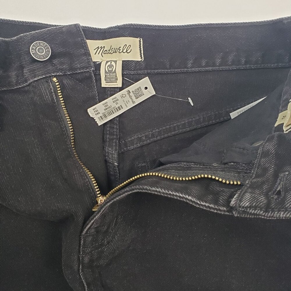 Madewell The Momjean Short Short Women's Size 25 Black Rinse High-Waisted Denim - Picture 12 of 16